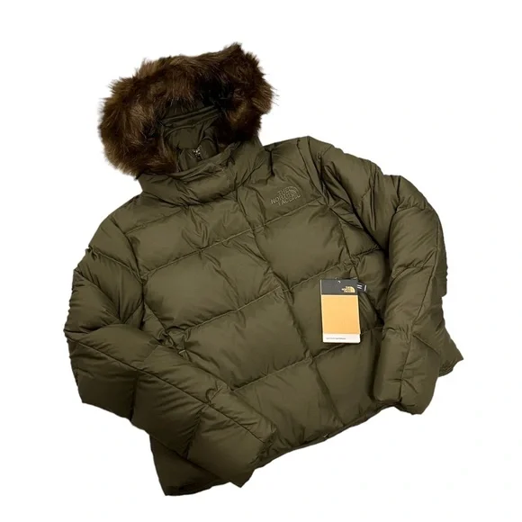 THE NORTH FACE Womens New Dealio 550 Down Short Jacket New Taupe Green